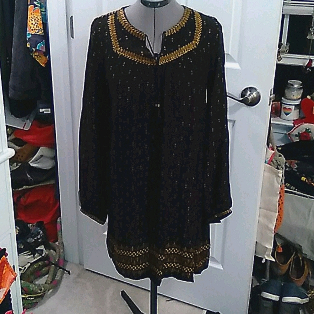 INEXTENSO Free People Style Black Tunic Dress